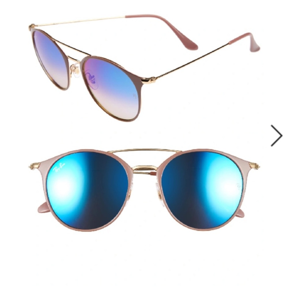 Ray Ban Highstreet 52mm Round Brow Bar Sunglasses